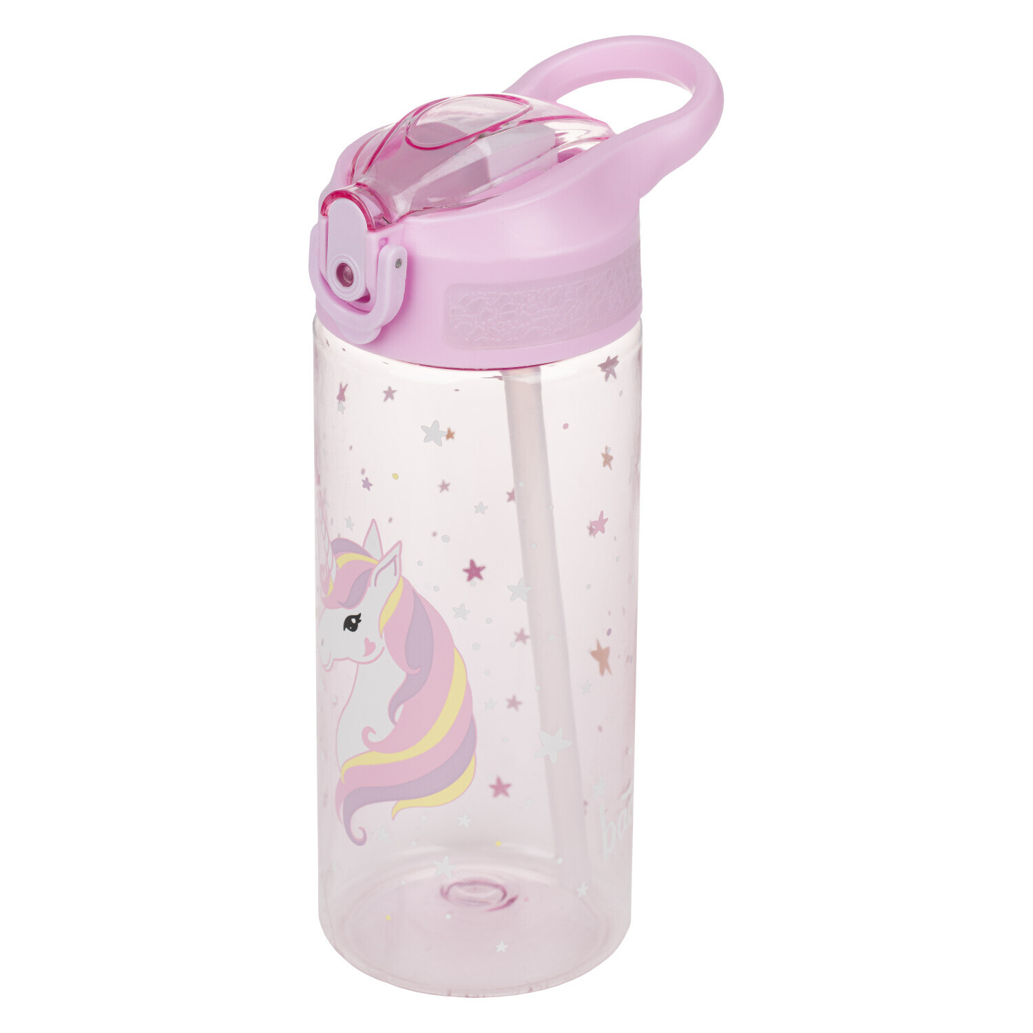 Tritánová fľaša na pitie so slamkou BAAGL Rainbow Unicorn, 500 ml