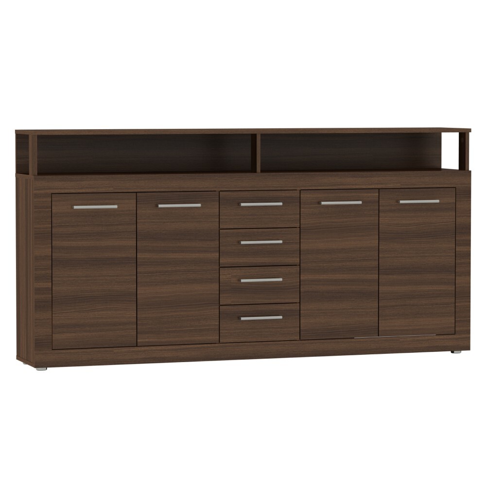 KONDELA Lunysa 2 New štvordverová komoda so zásuvkami orech tabacco