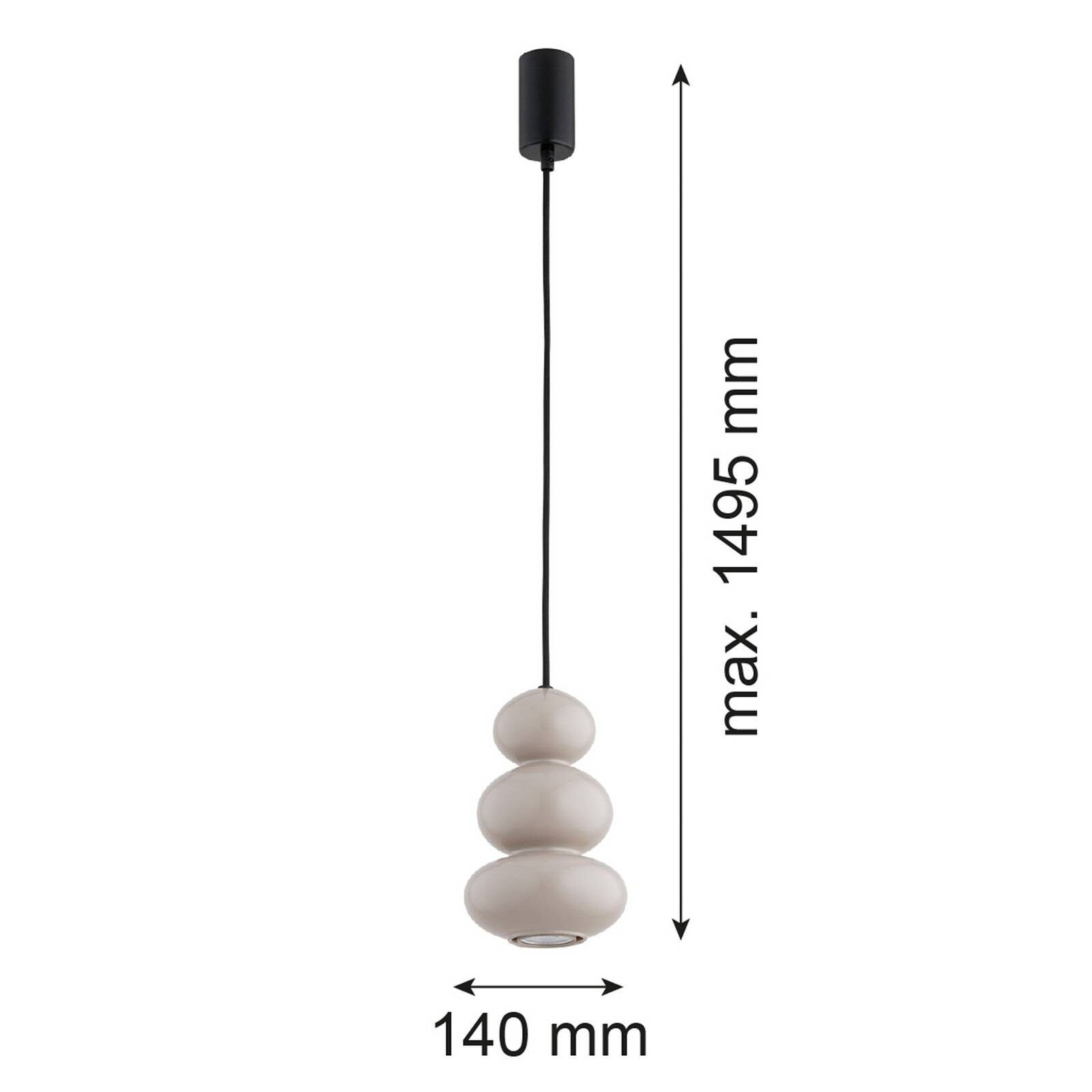 Závesné svietidlo Oman, lesklá šedá, sklo, Ø 14 cm