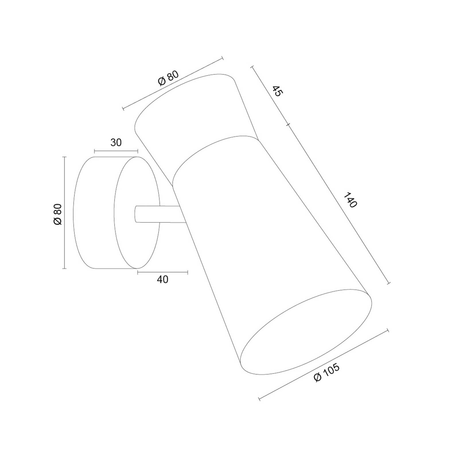 Nástenné svetlo Lotta, zlatá, bodové svetlá, oceľ, nastaviteľné