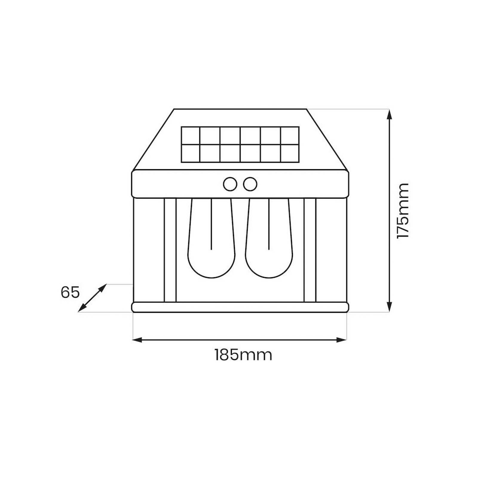 LED solárne vonkajšie nástenné svietidlo Filo Double, čierne, IP44