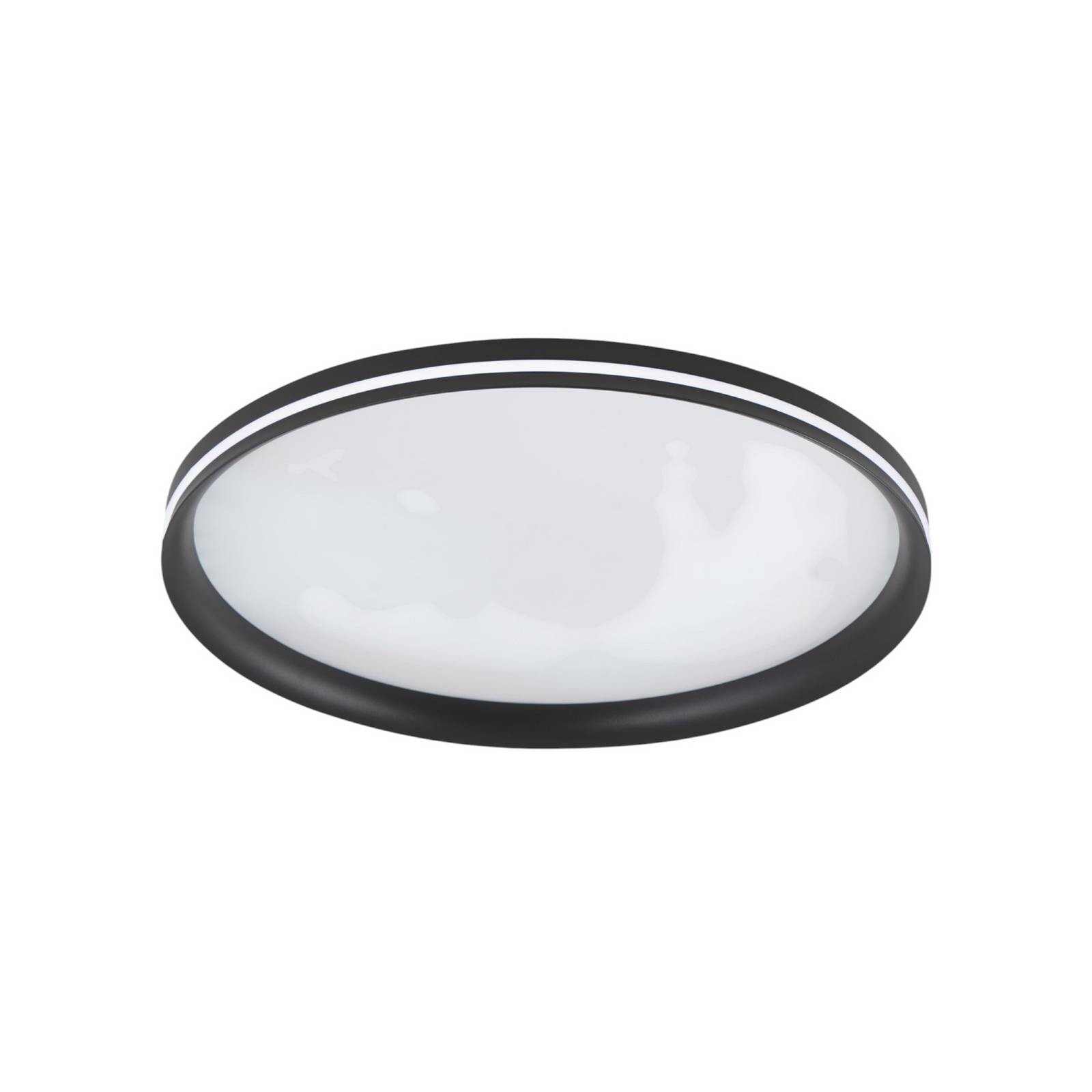 Stropné LED svetlo Isy, čierne, Ø 55 cm, kov, CCT, stmievateľné