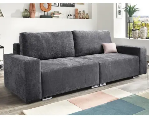 Rozkladacia pohovka Anafi, tmavo šedá látka%