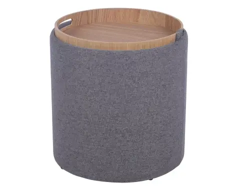 Taburet zmeniteľný na odkladací stolík Turner, stredne šedá látka%