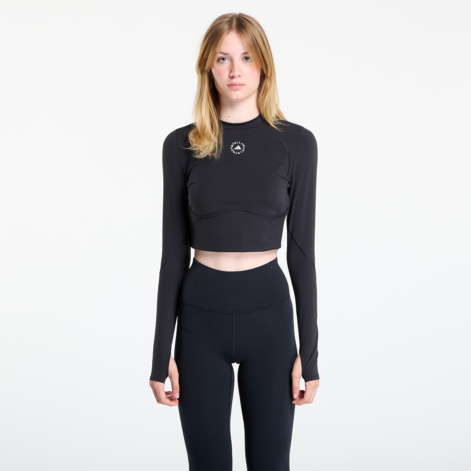 Tričko adidas By Stella McCartney Training Longsleeve Crop Black S