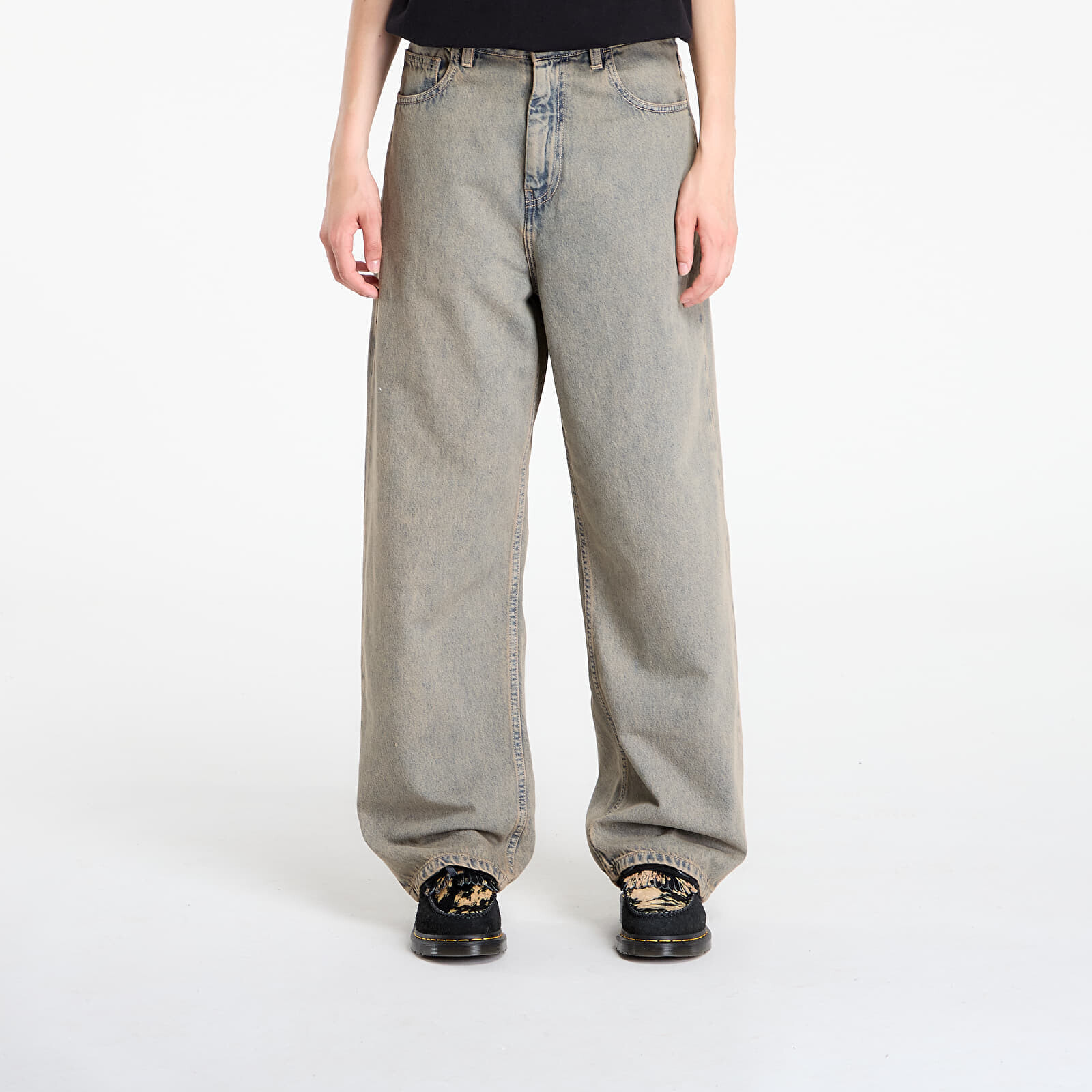 Kalhoty Carhartt WIP W' Brandon Pant Blue/ Leather Garment Dyed M