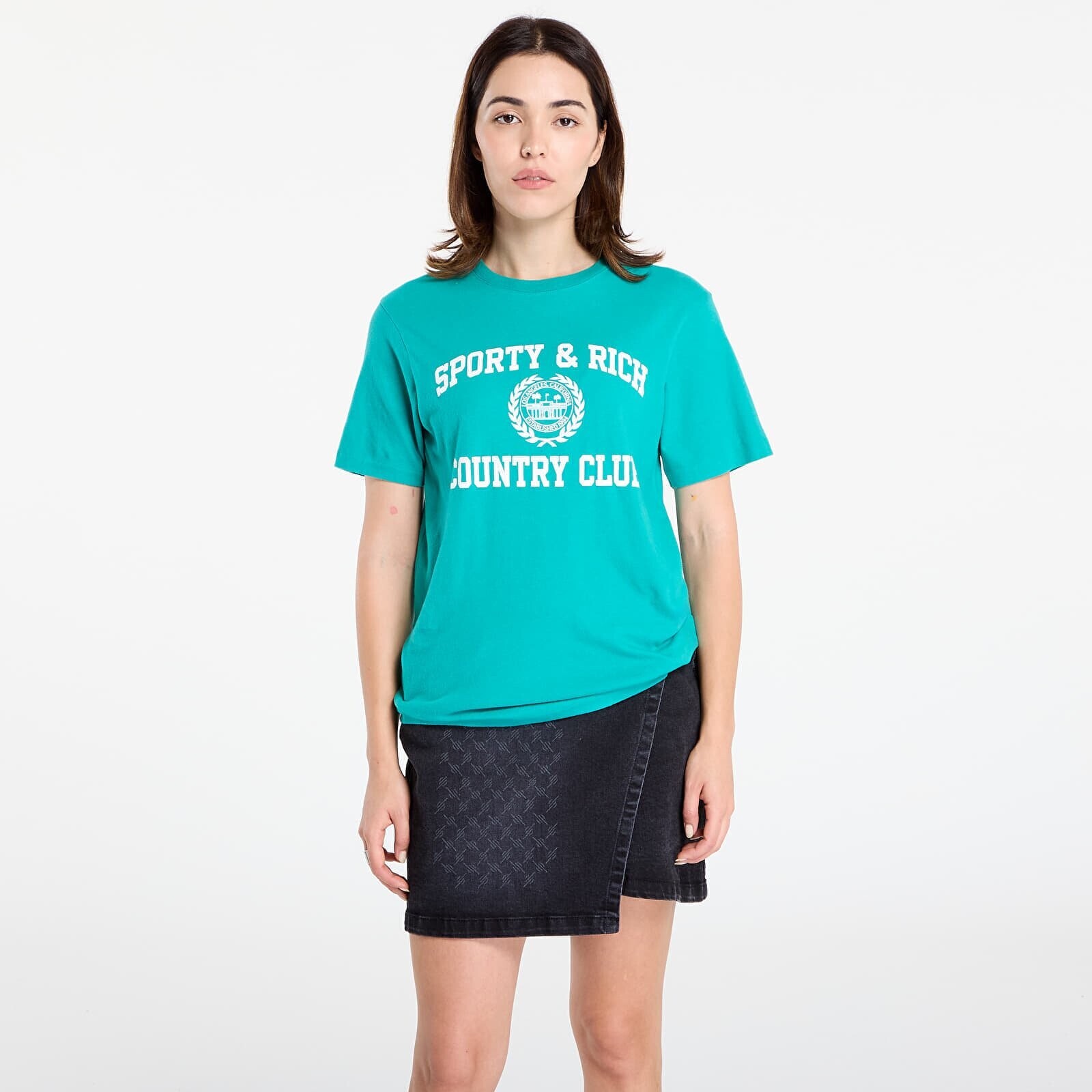 Tričko Sporty & Rich Varsity Crest Soft T-Shirt UNISEX Spring Green S