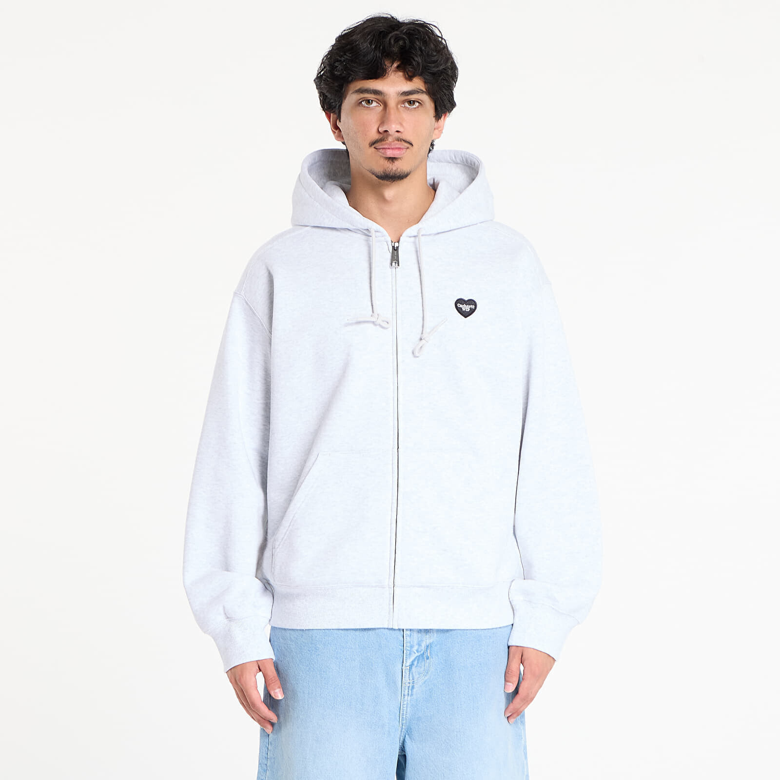 Mikina Carhartt WIP Hooded Heart II Hartt Sweat Jacket UNISEX Ash Heather XL