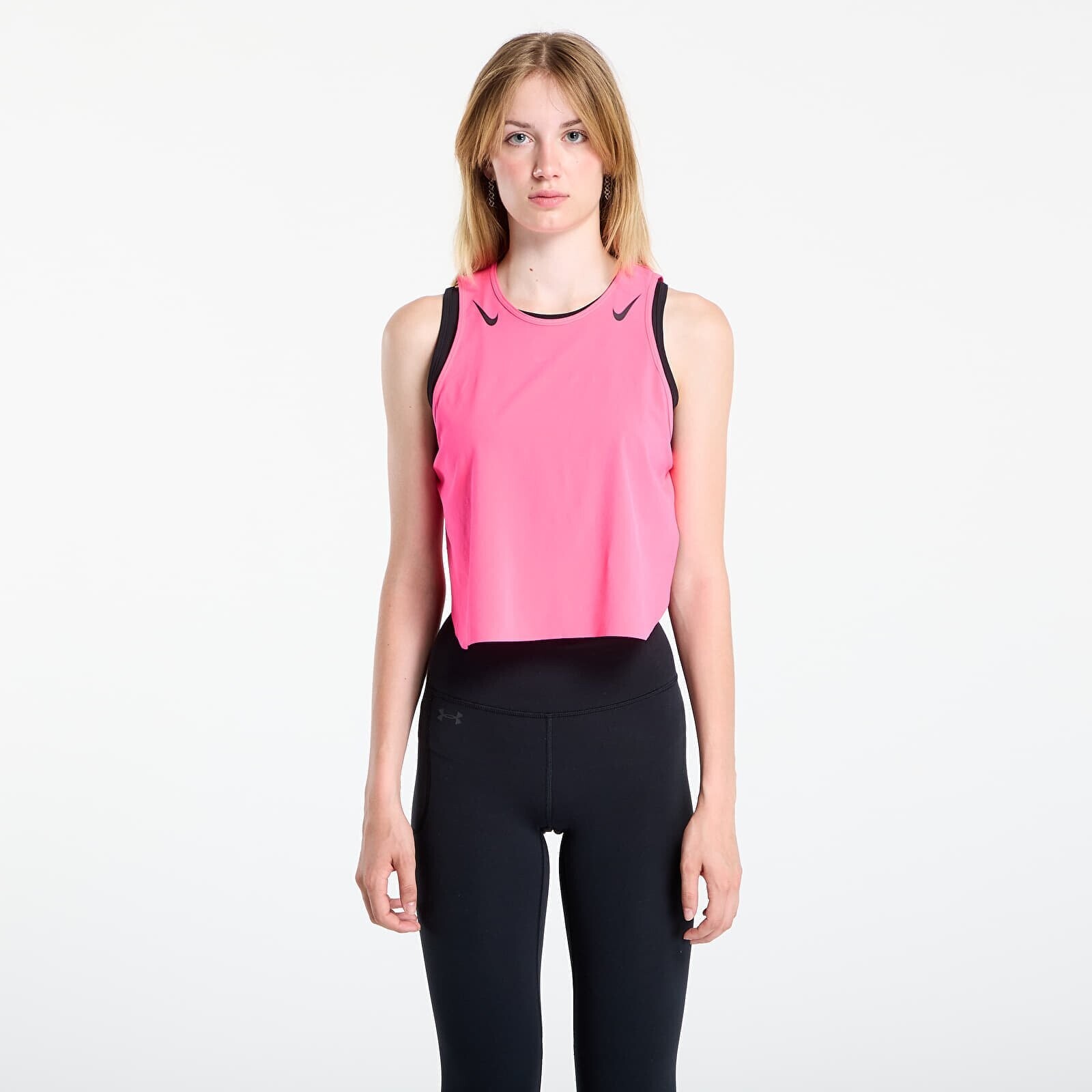 Tielko Nike AeroSwift Women's Dri-FIT ADV Cropped Running Tank Top Hyper Pink/ Black M