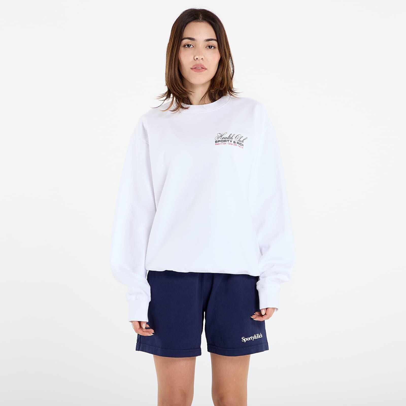 Mikina Sporty & Rich Made In USA Crewneck UNISEX White XL
