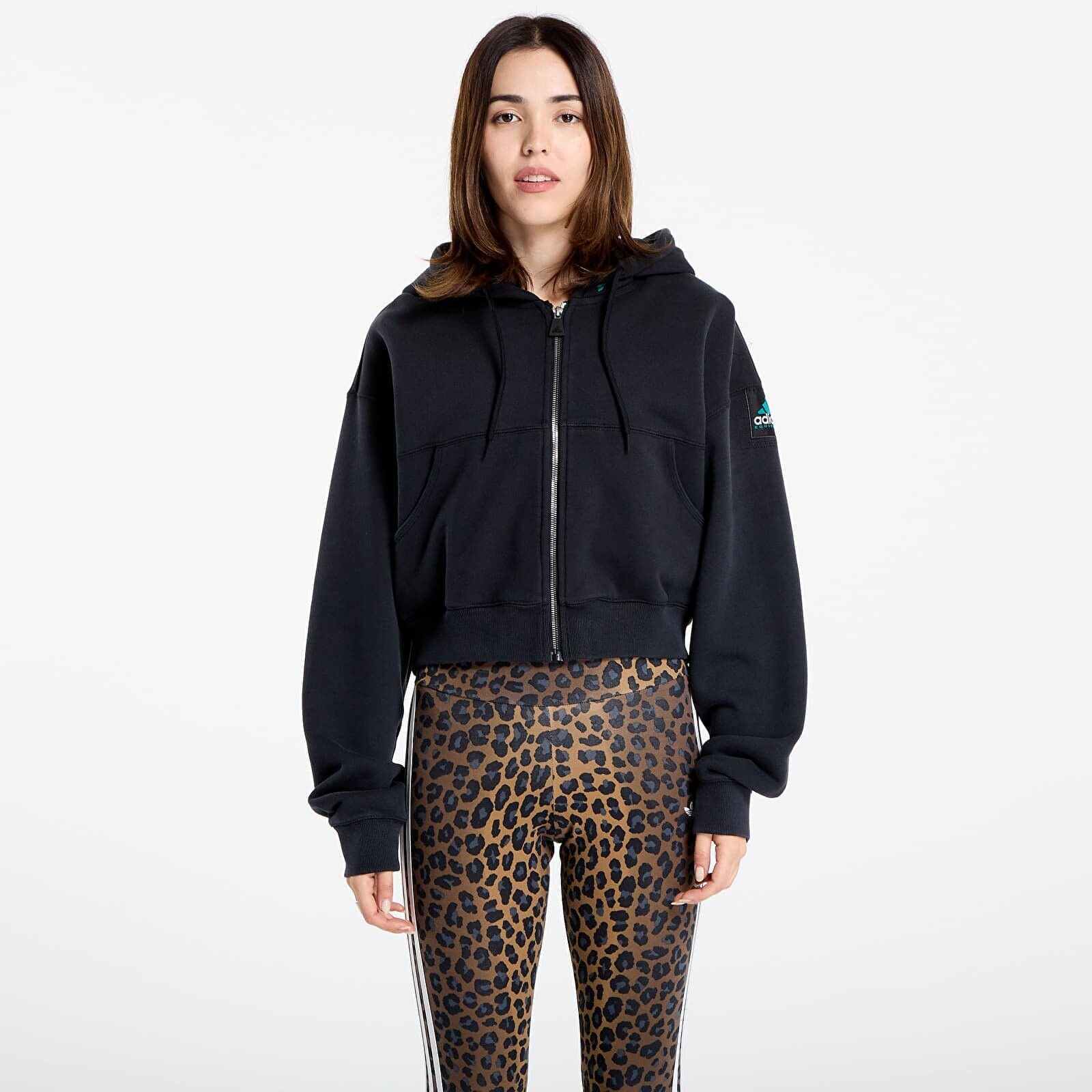 Mikina adidas EQT Cropped Hoodie Black L