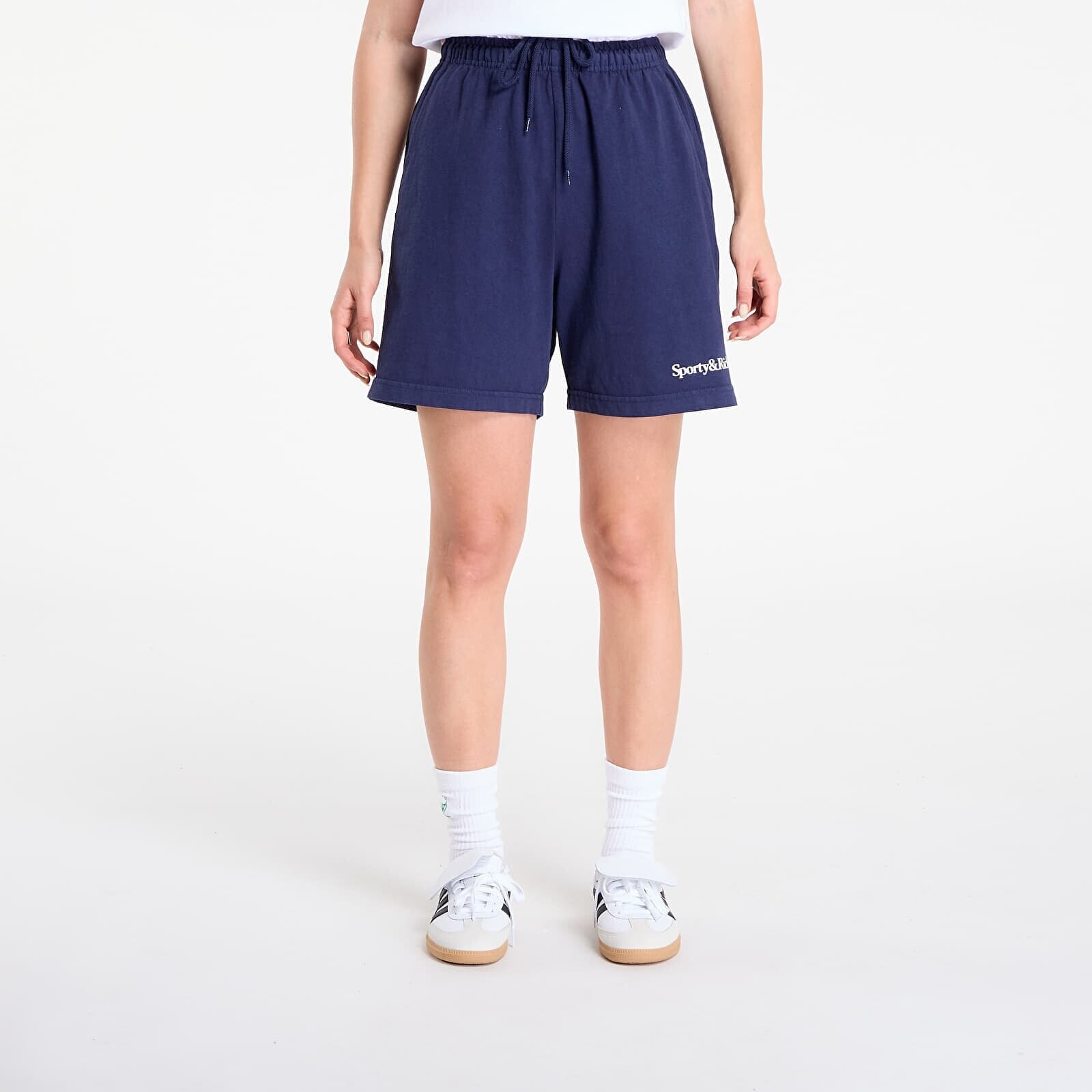 Sporty & Rich Serif Logo Gym Short UNISEX Dark Navy XL