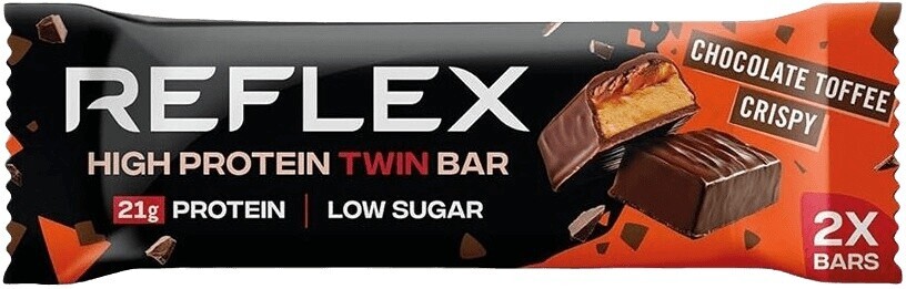 Reflex high protein twin bar 60 g - čokoláda toffee