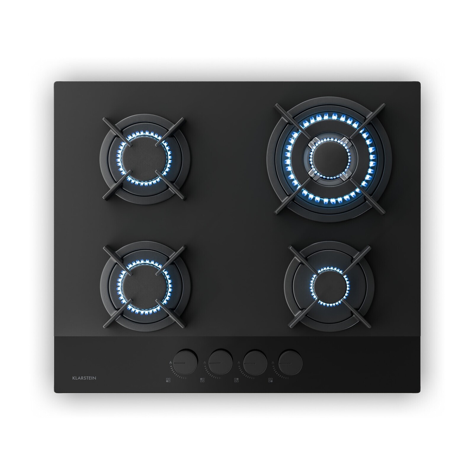 Klarstein Plynová varná doska Velaire | 4-platnička s elektrickým zapaľovaním | kompatibilná so zemným plynom a LPG | 8000W | 60cm
