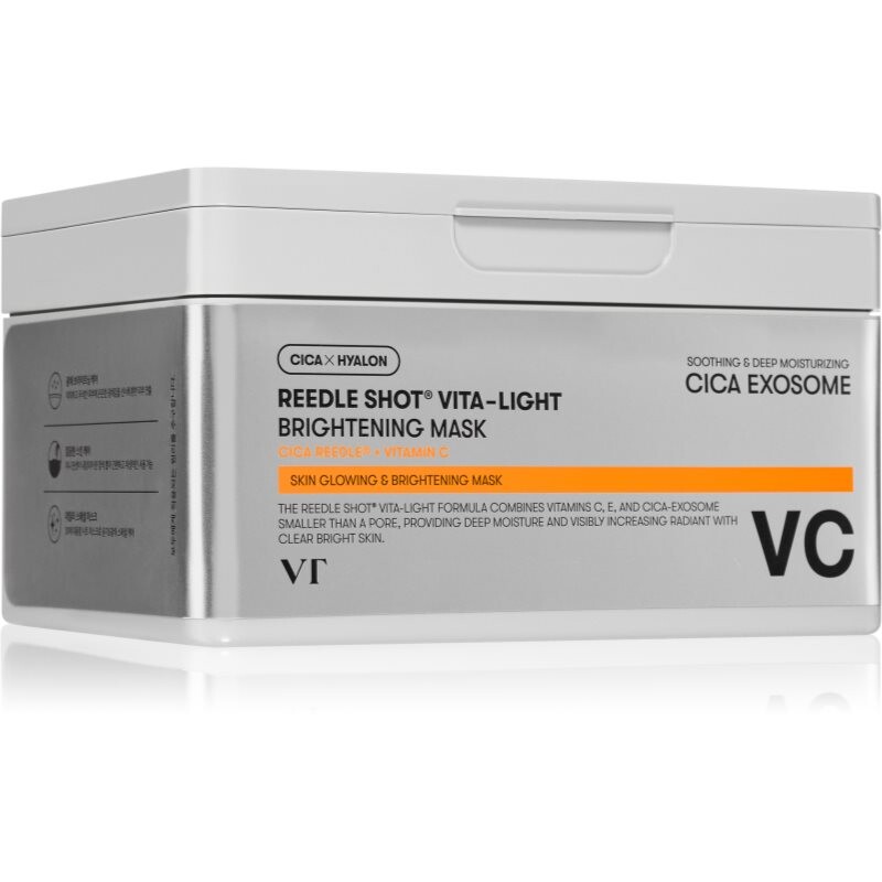 VT Cosmetic Reedle Shot Vita-Light Brightening Mask rozjasňujúca plátienková maska s vitamínom C veľké balenie 30 ks