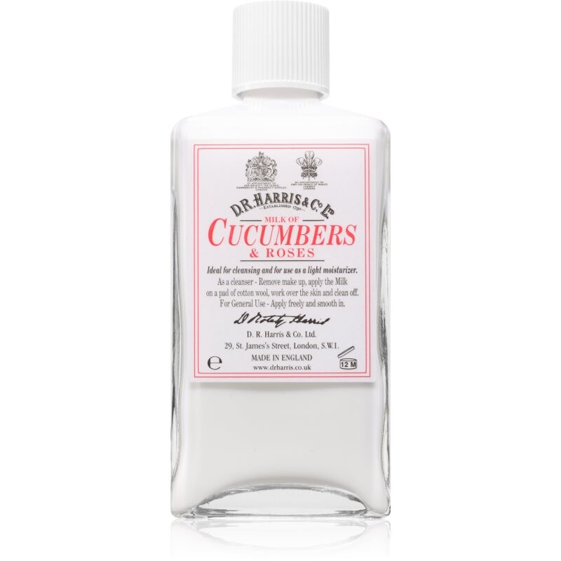 D.R. Harris Milk of Cucumber and Roses hydratačné čistiace mlieko 100 ml