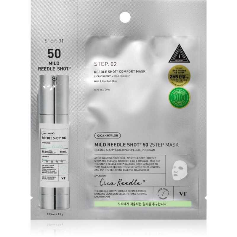 VT Cosmetic Reedle Shot 50 2-Step Mask intenzívna obnovujúca maska na dvojfázové ošetrenie pleti 26.5 g