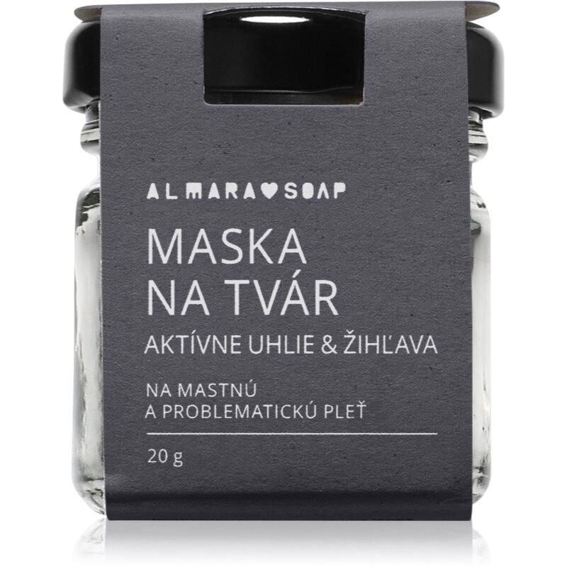 Almara Soap Face pleťová maska pre mastnú a problematickú pleť charcoal & nettle 20 g