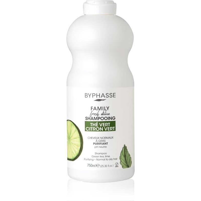 BYPHASSE Lime & Green ultraupokojujúci šampón pre normálne až mastné vlasy a citlivú pokožku hlavy 750 ml