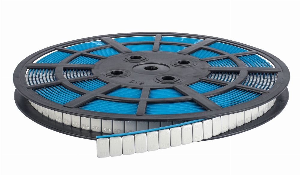 ALU SLIM - FE 5g adhesive wheel weight on a 6kg roll, painted grey