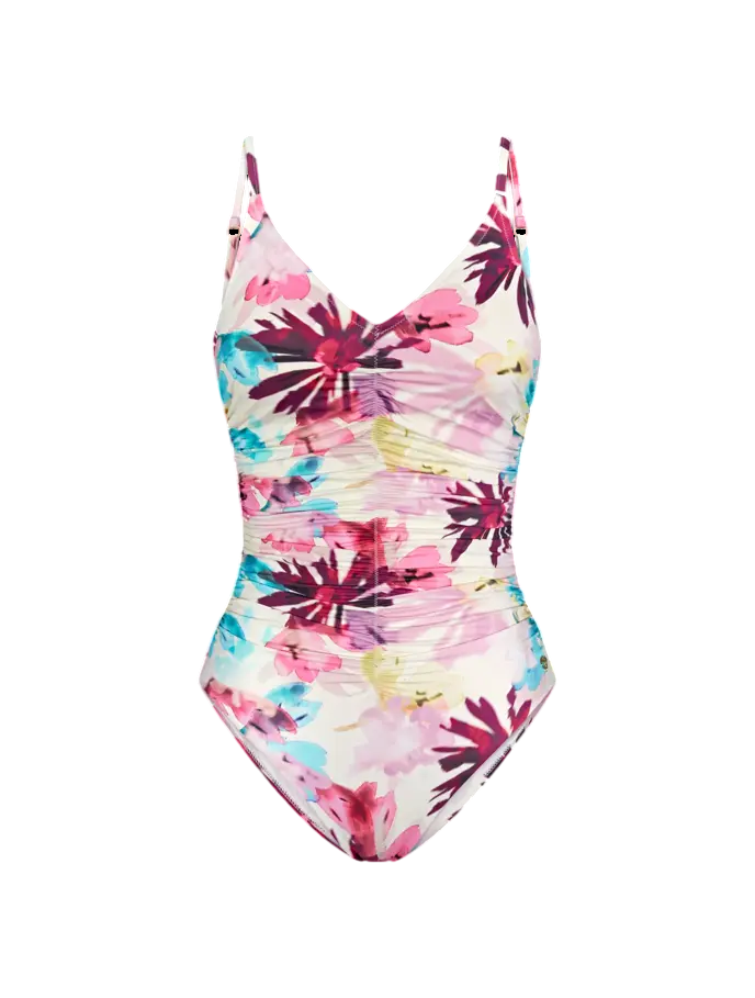 Dámske jednodielne plavky Summer Fleur OP 01 - Triumph kombinace temně růžové (M020) 040C