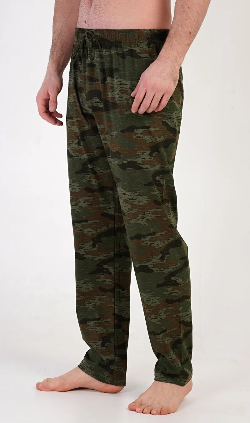 Pánske pyžamové nohavice Army 4102 khaki - Gazzaz XL Zelená