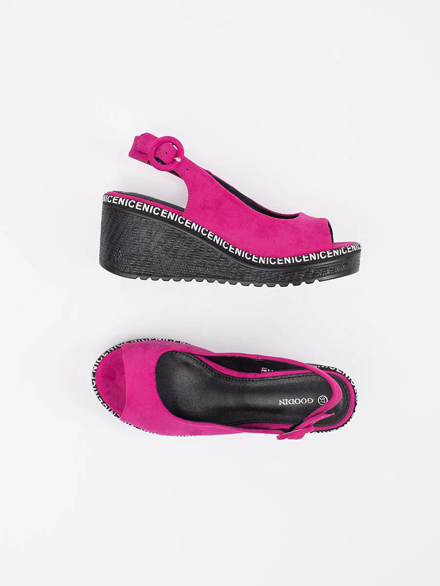 Dámske sandále na podpätku FL1628 Fuchsia - GOODIN 38 fuchsie