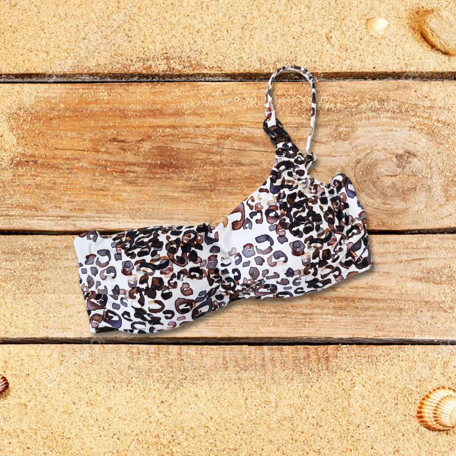 Vrchný diel plaviek BA923 Brown and White - Selmark 70C