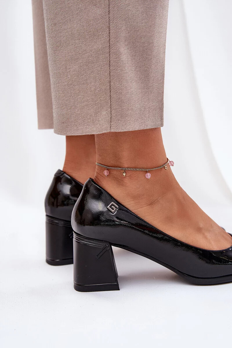 Dámske lodičky na podpätku 91130 Black - VINCEZA 39 černá
