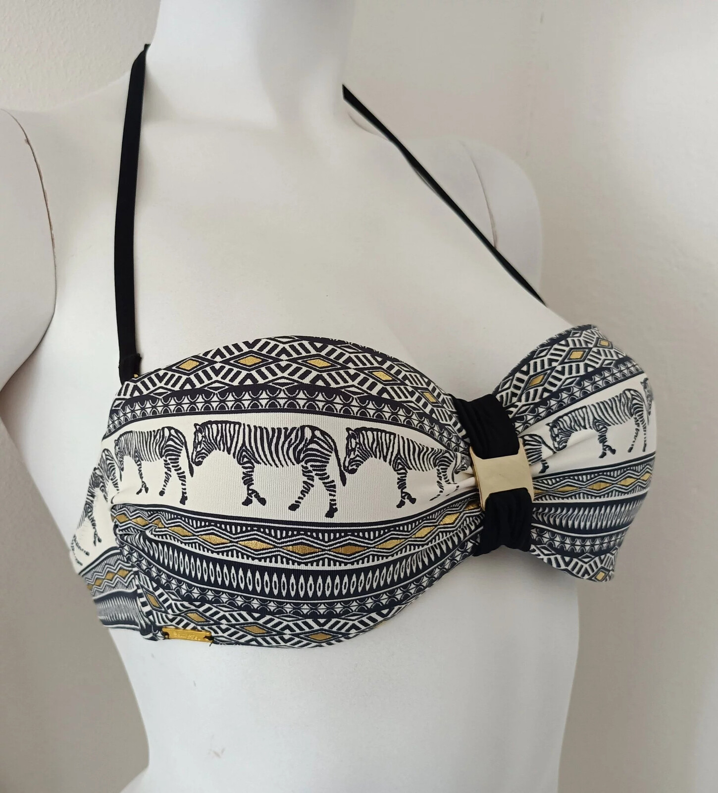 Vrchný diel plaviek B4116-60010 Black and Cream - Selmark 75B