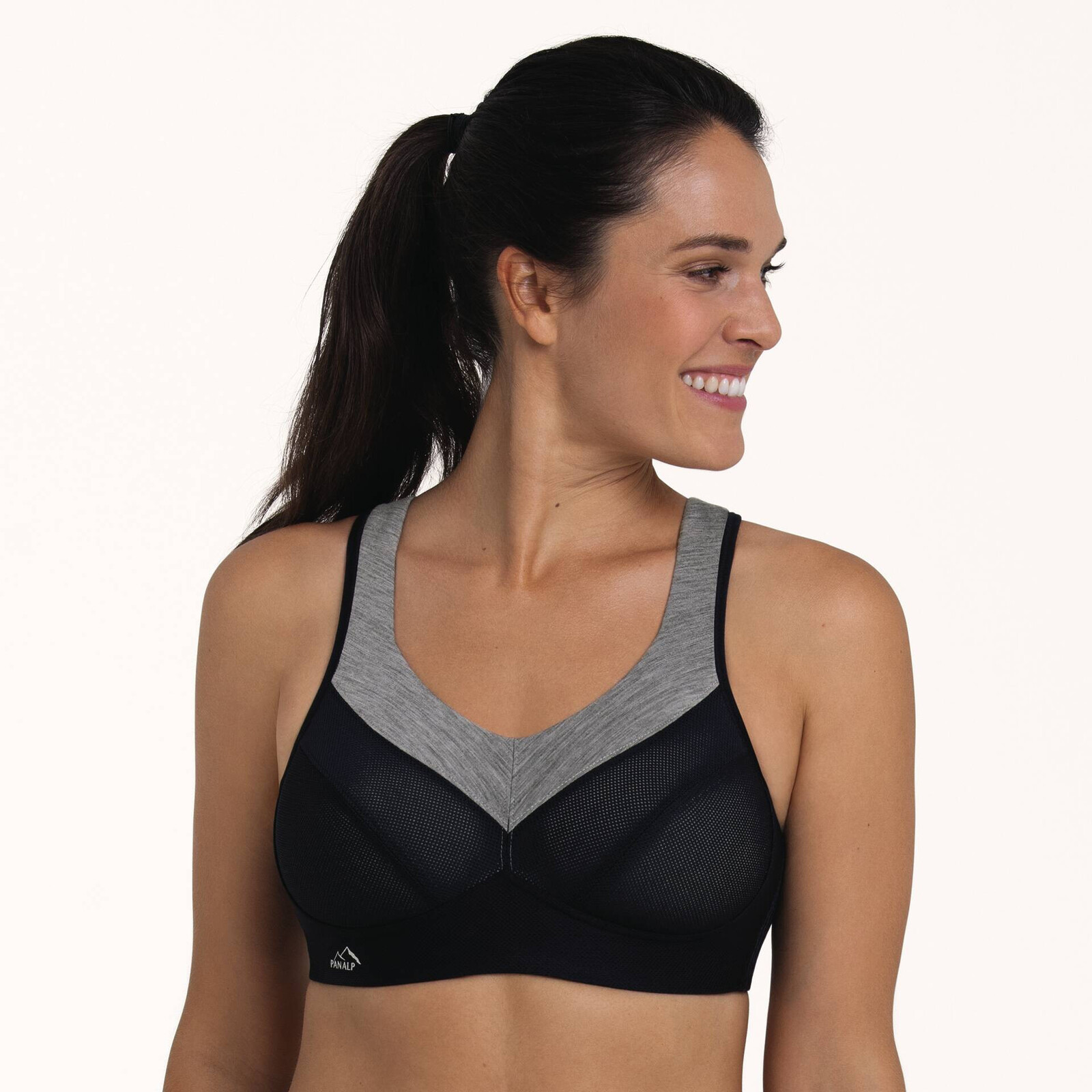 PanAlp vlnená športová podprsenka 5555 black/melange - Active 484 black/melange 70A
