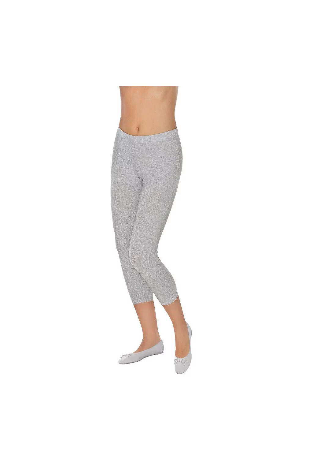 Dámske 3/4 legíny z viskózy 862 Grey melange - De Lafense XL šedá melange