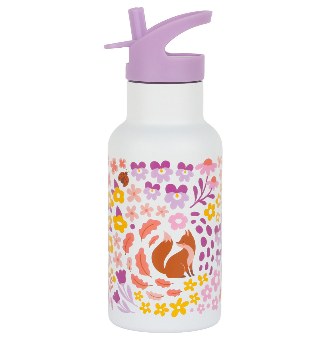 A Little Lovely Company - antikorová fľaša na pitie, 350 ml - kvetinová záhrada