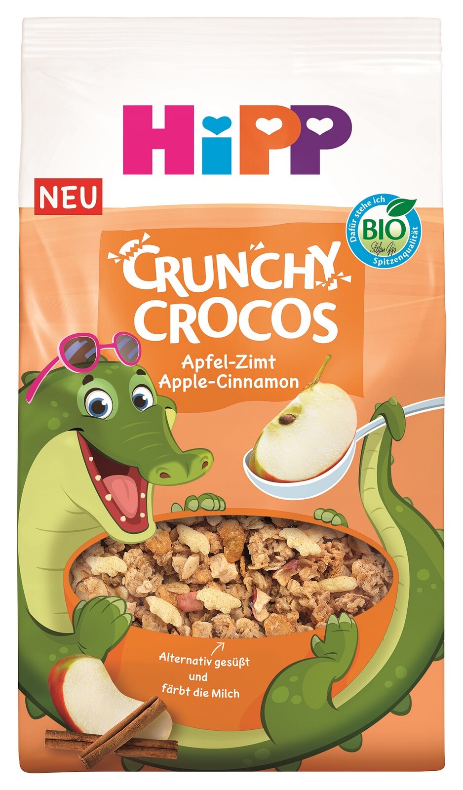 HIPP BIO chrumkavé KROKO müsli Jablko Škorica, od 3 rokov 300 g