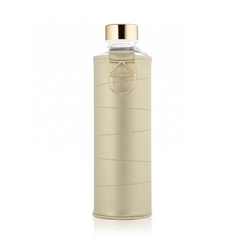 Sklenená fľaša s obalom z umelej kože Equa Mishmash 0,75 l - zlatá