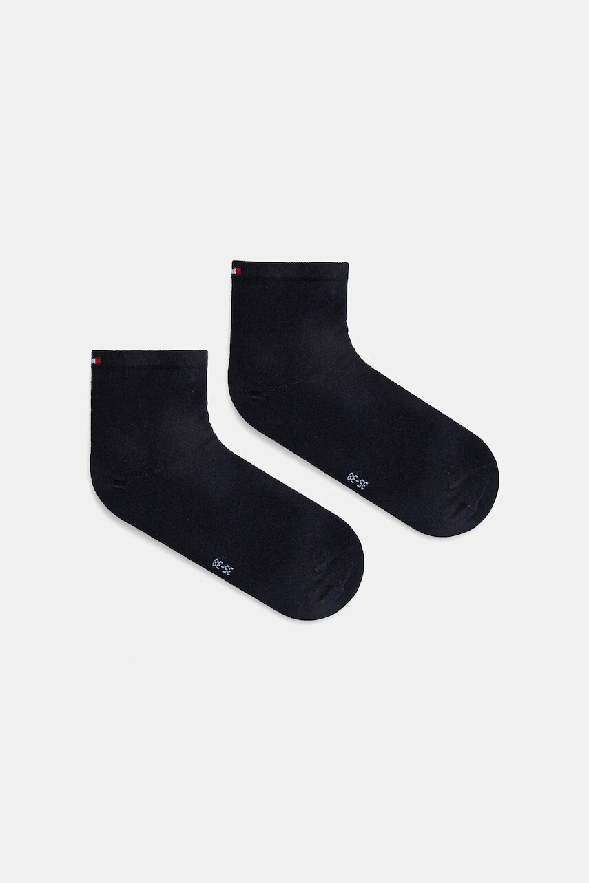 Ponožky Tommy Hilfiger 2-pak dámske, tmavomodrá farba, 373001001