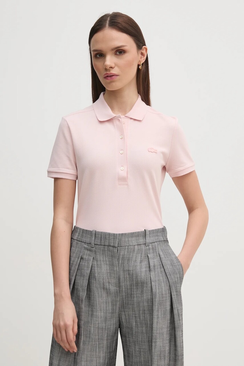 Polo tričko Lacoste dámske, ružová farba, PF5462