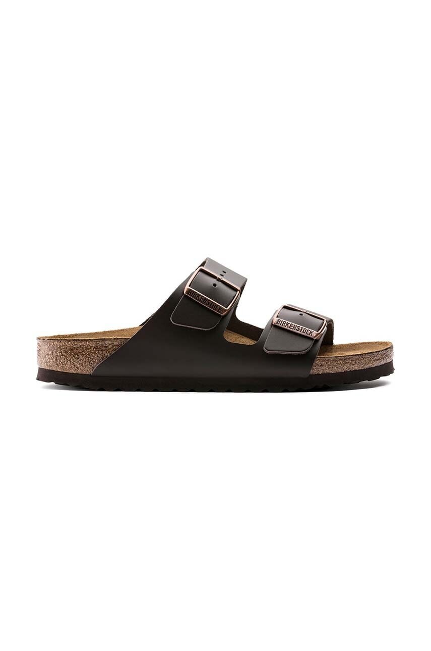 Kožené šľapky Birkenstock Arizona pánske, hnedá farba, 51101