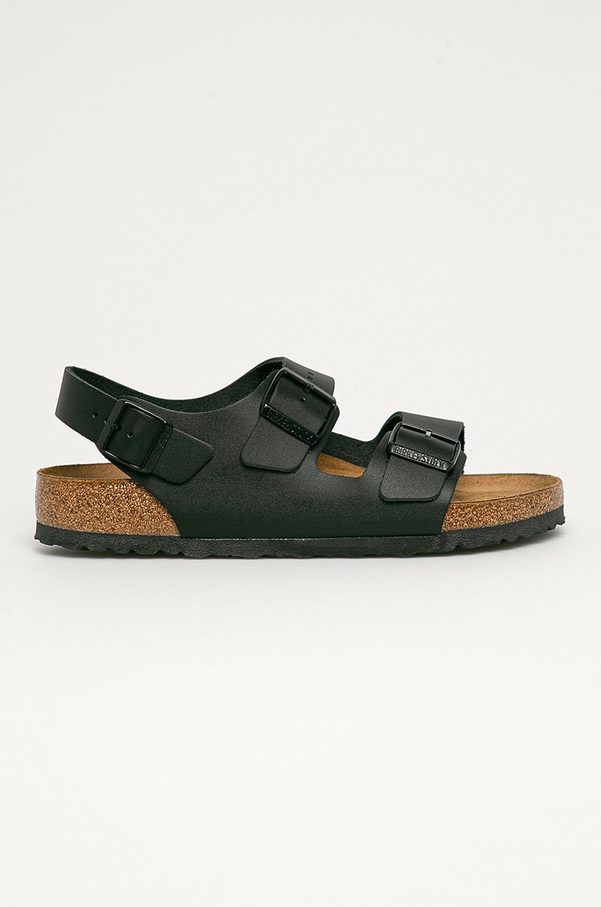 Nubukové sandále Birkenstock Milano čierna farba, 34191