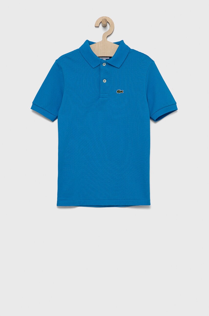 Detská bavlenná polokošeľa Lacoste jednofarebný