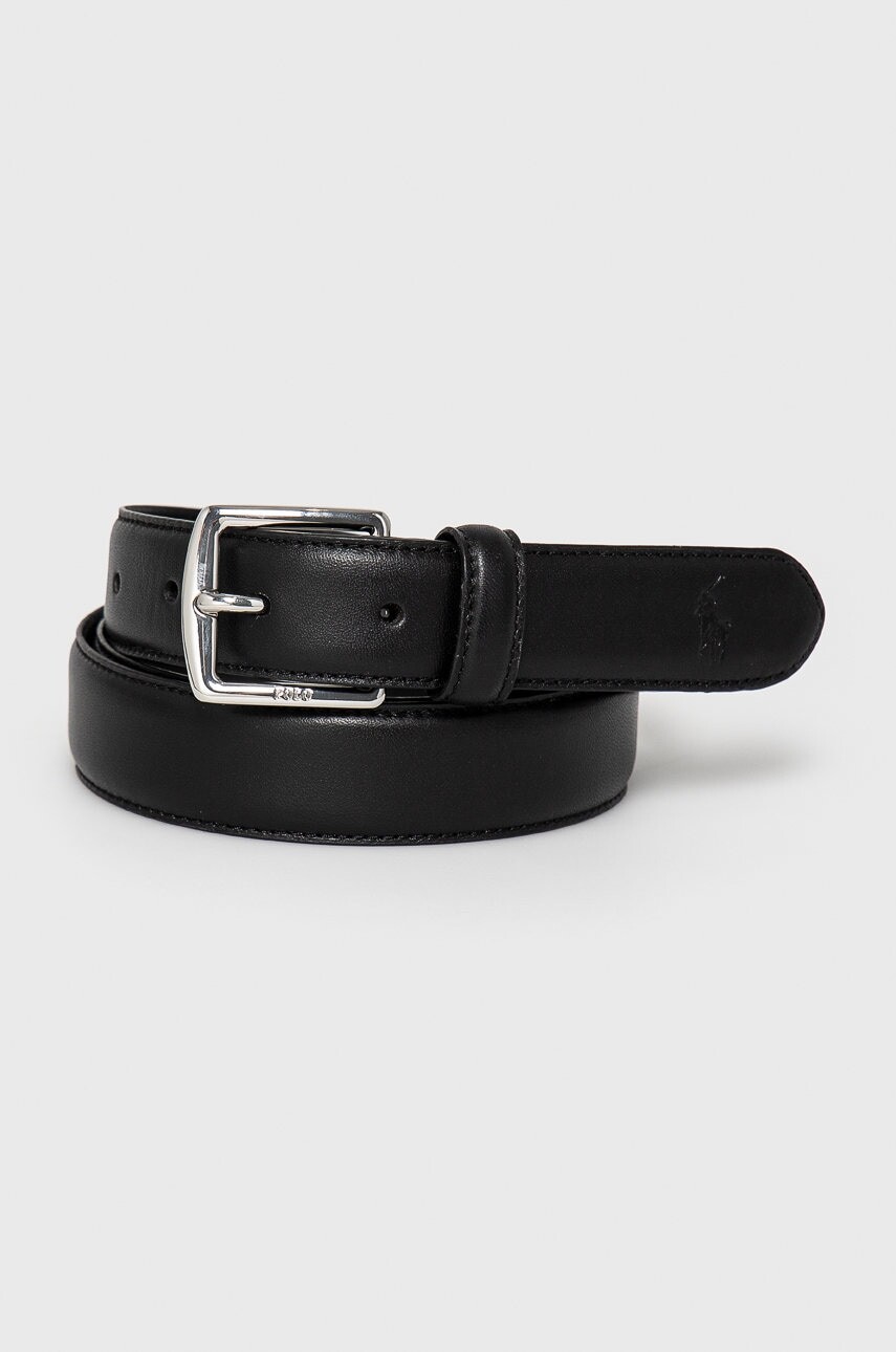Kožený opasok Polo Ralph Lauren pánsky,čierna farba,405828968001