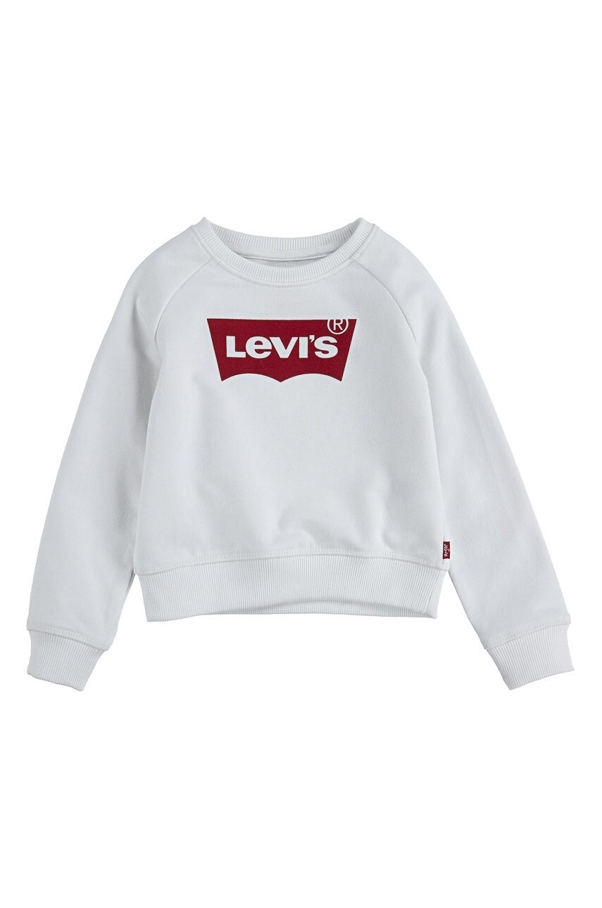 Detská mikina Levi's biela farba, s potlačou