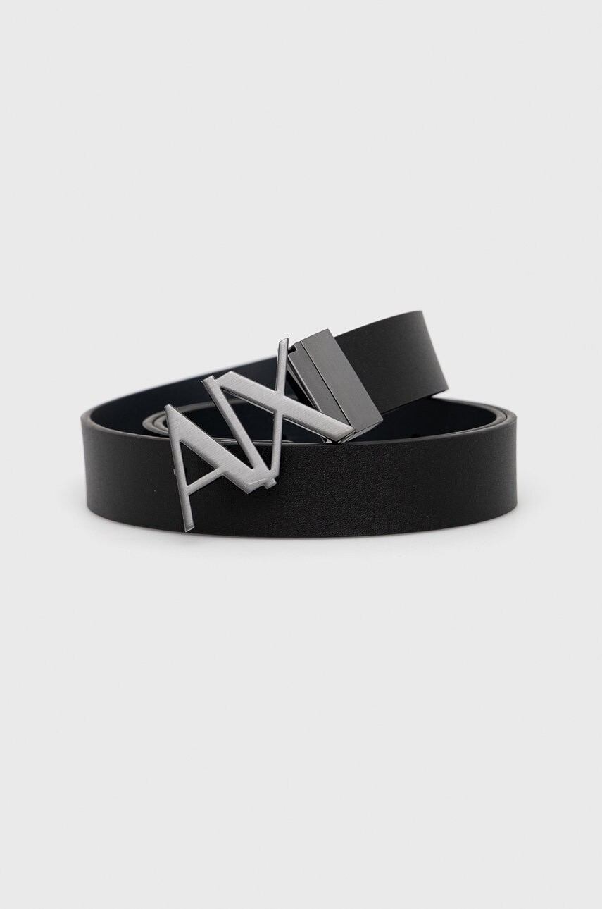 Obojstranný kožený opasok Armani Exchange pánsky, čierna farba, 951017 CC505