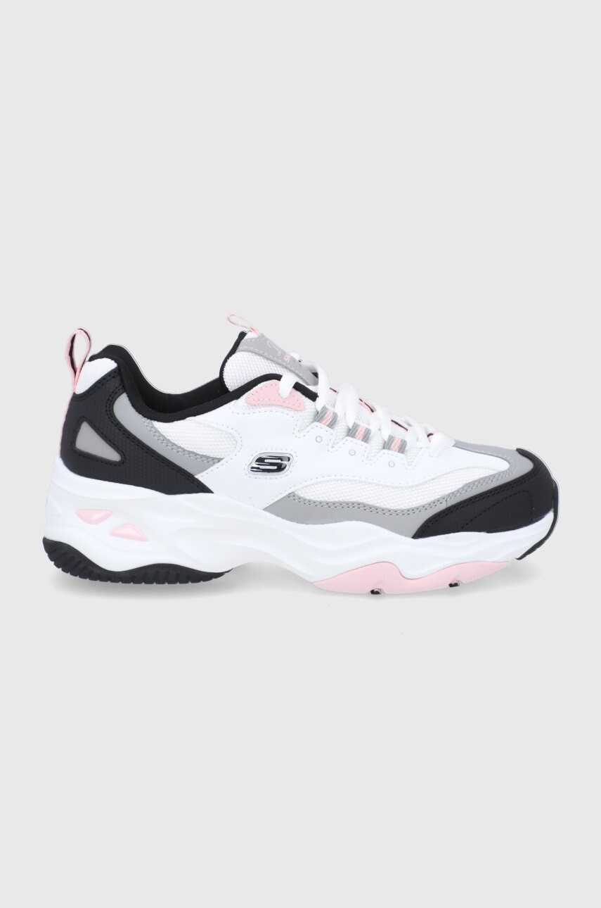 Topánky Skechers šedá farba, na platforme