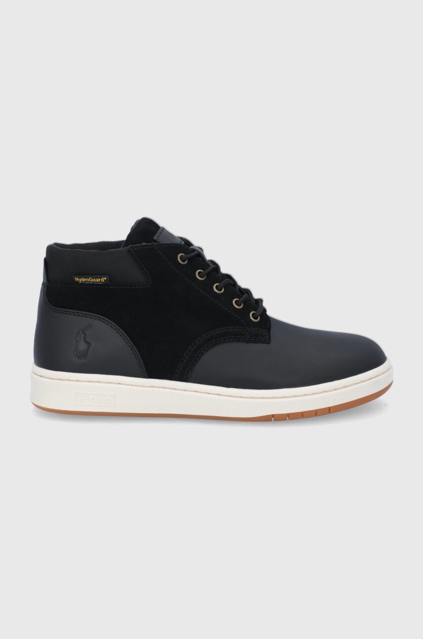Kožená obuv Polo Ralph Lauren Polo Court čierna farba, 809855863002
