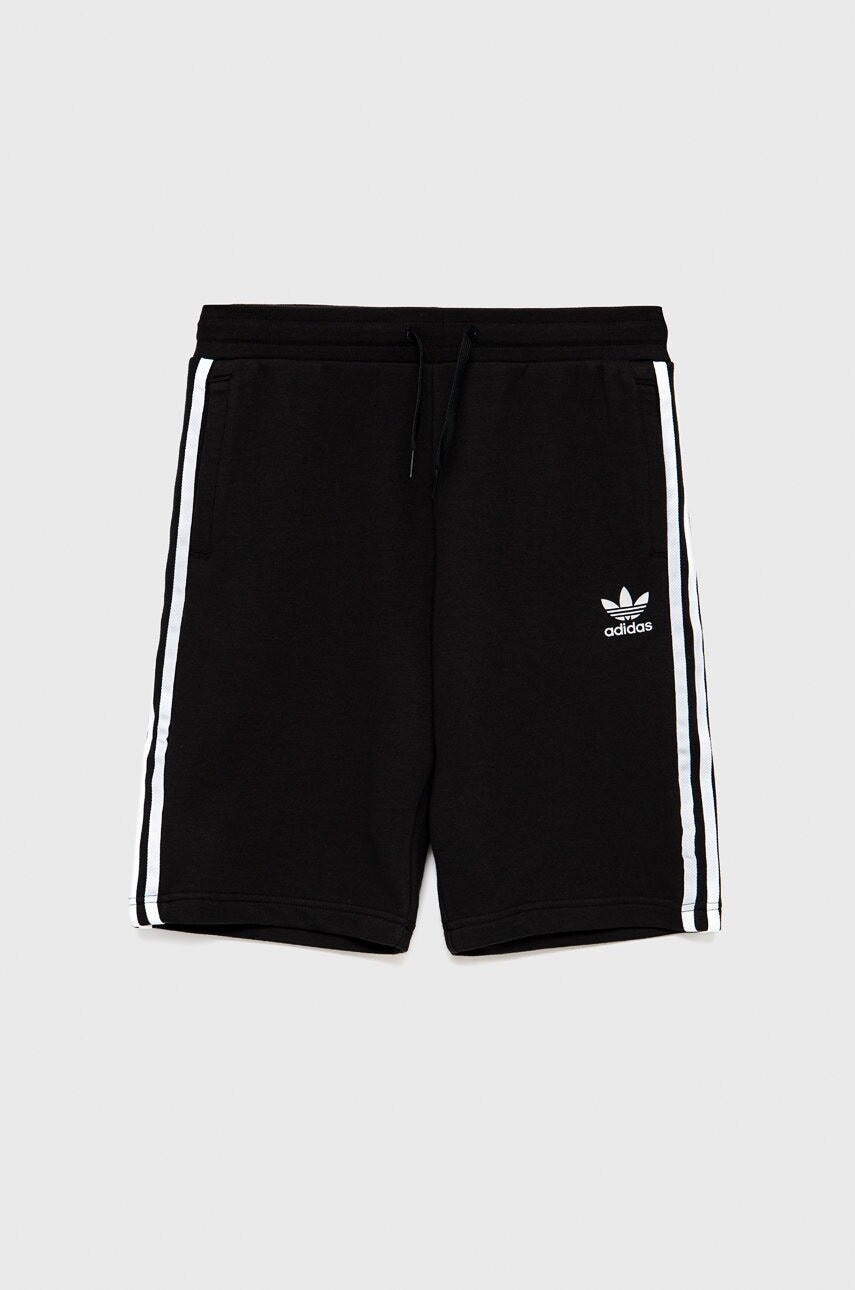 Detské krátke nohavice adidas Originals H32342 čierna farba, jednofarebné, nastaviteľný pás