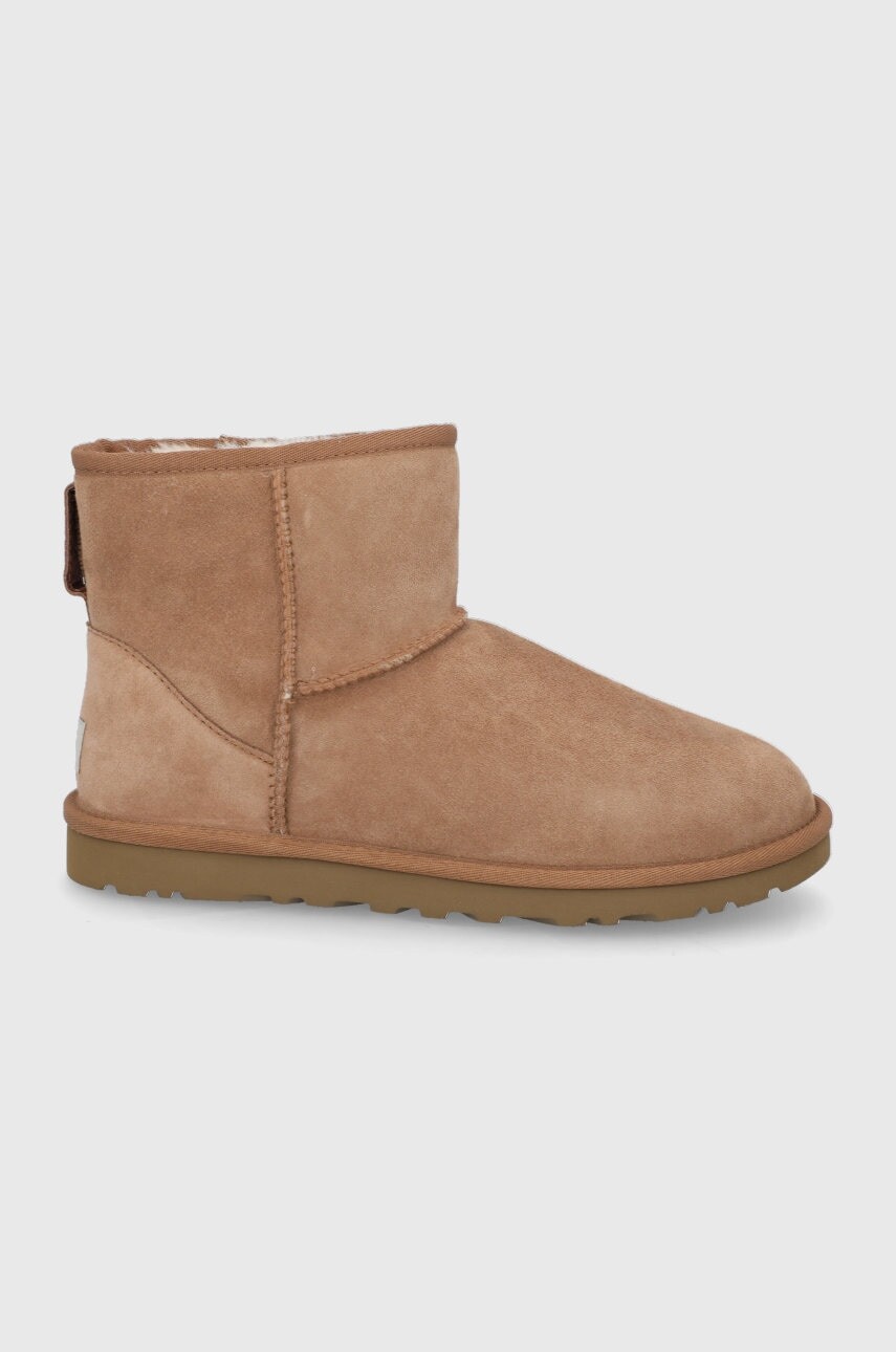 Semišové snehule UGG Classic Mini pánske, hnedá farba, 1002072.CHE