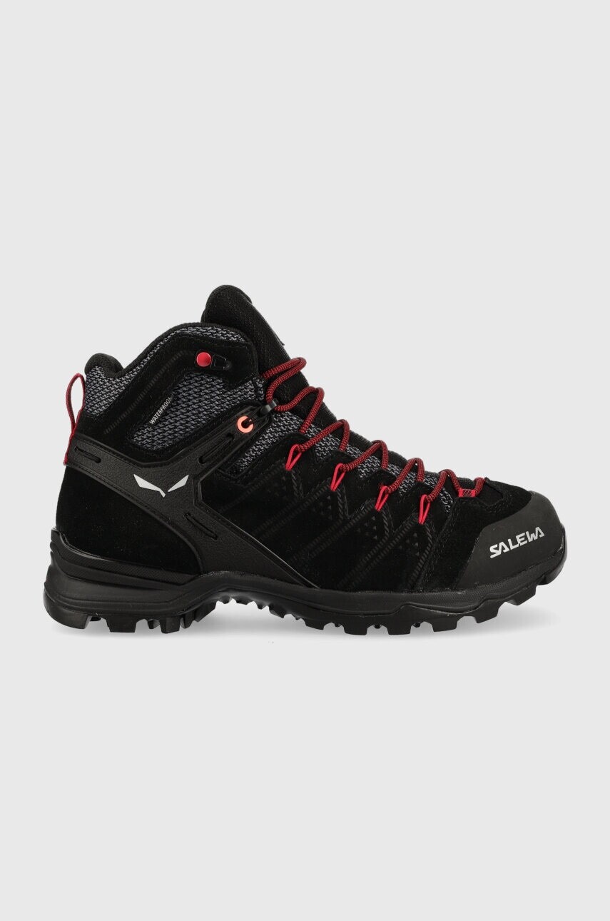 Topánky Salewa Alp Mate Mid dámske, čierna farba, jemne zateplené, 00-0000061385