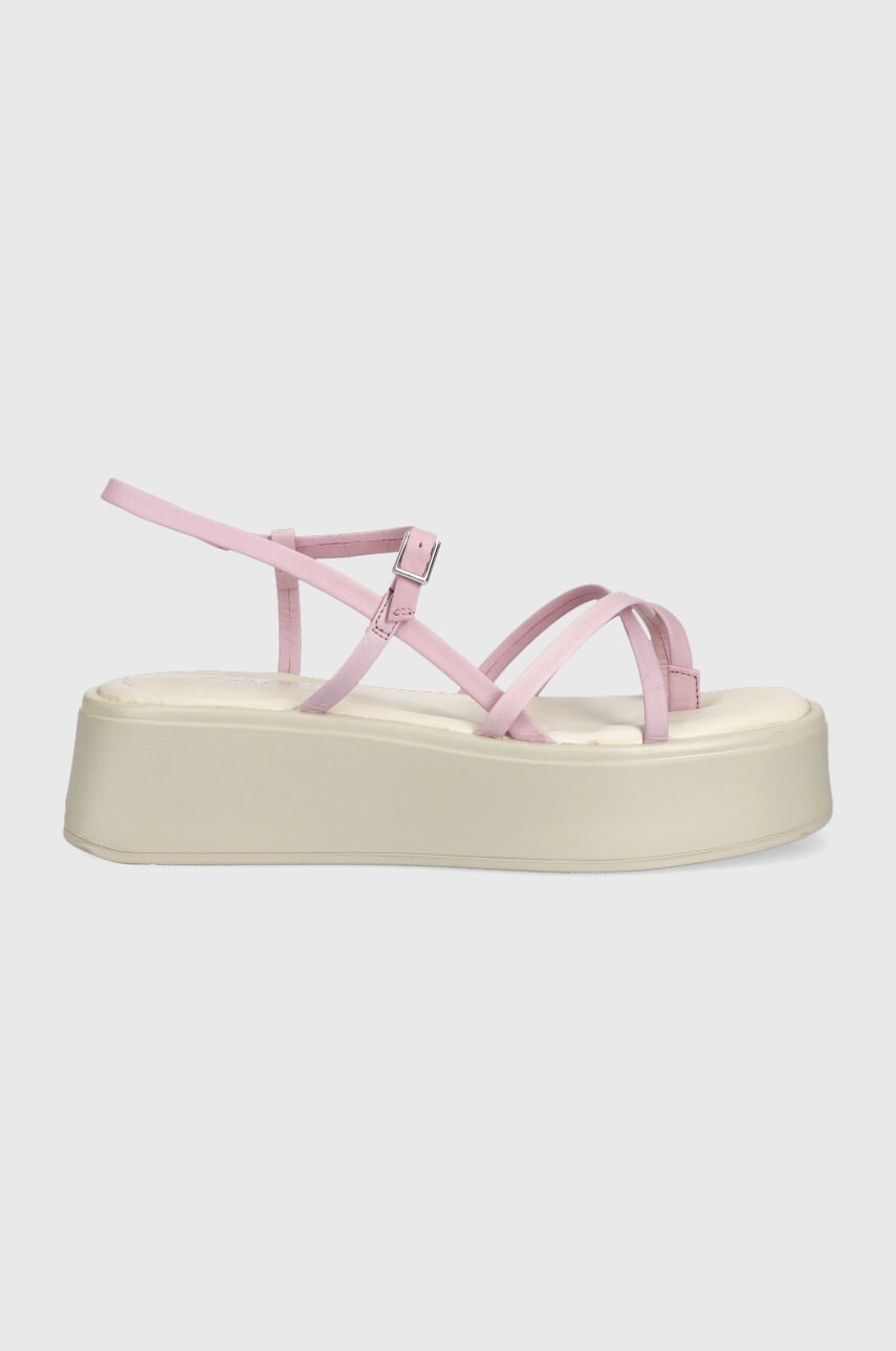 Kožené sandále Vagabond Shoemakers Courtney dámske, ružová farba, na platforme