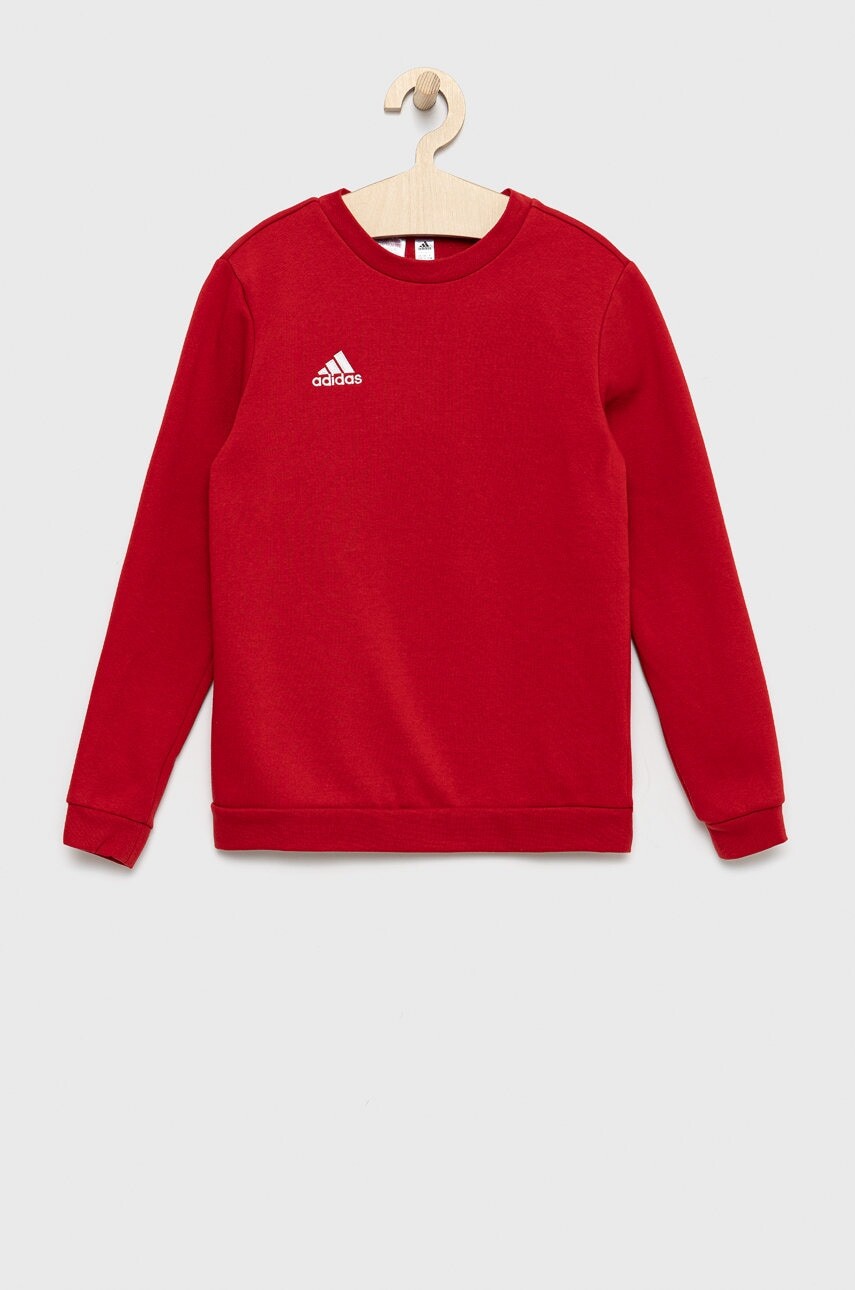 Detská mikina adidas Performance H57473 červená farba, jednofarebná